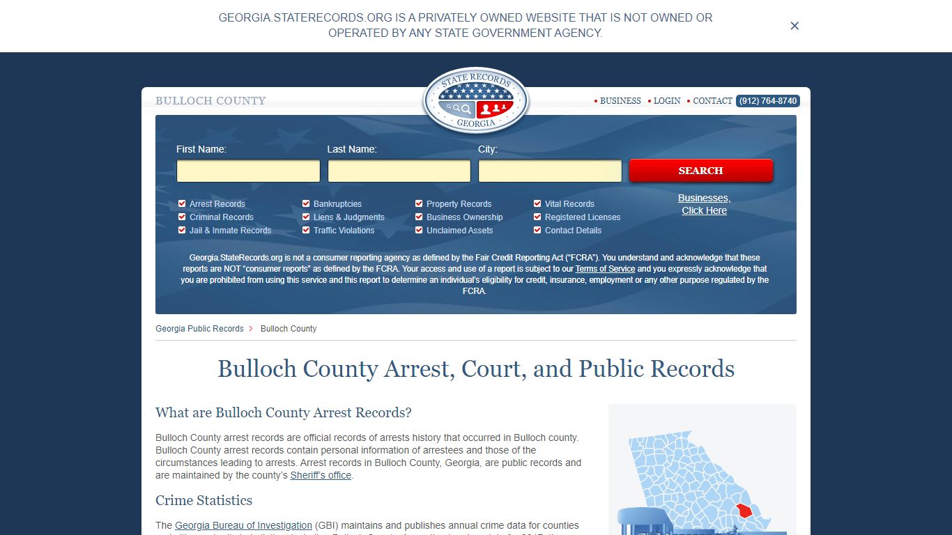 Bulloch County Arrest, Court, and Public Records